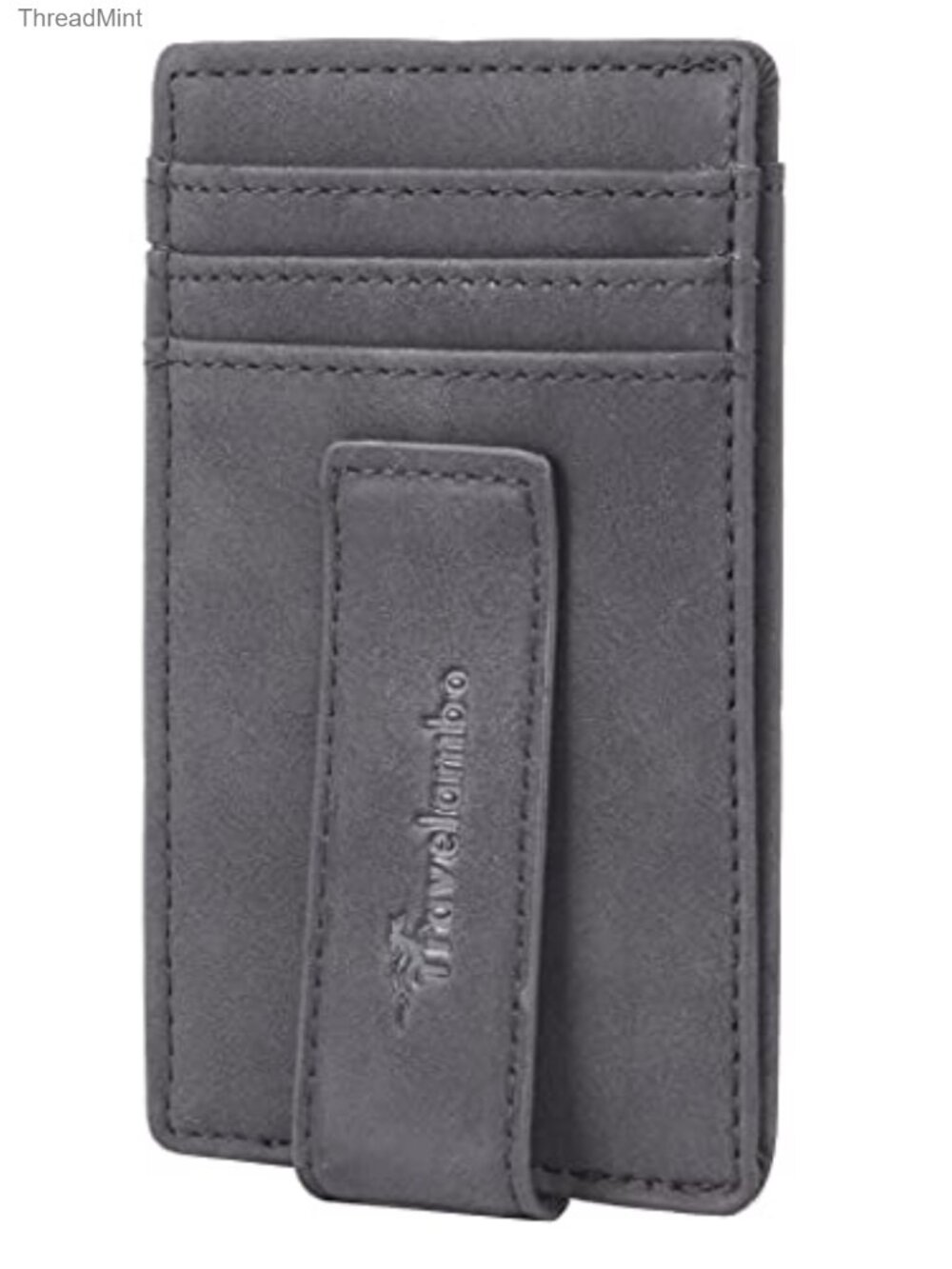 Travelambo RFID Blocking Slim Leather Money Clip Wallet Minimalist Card Holder
